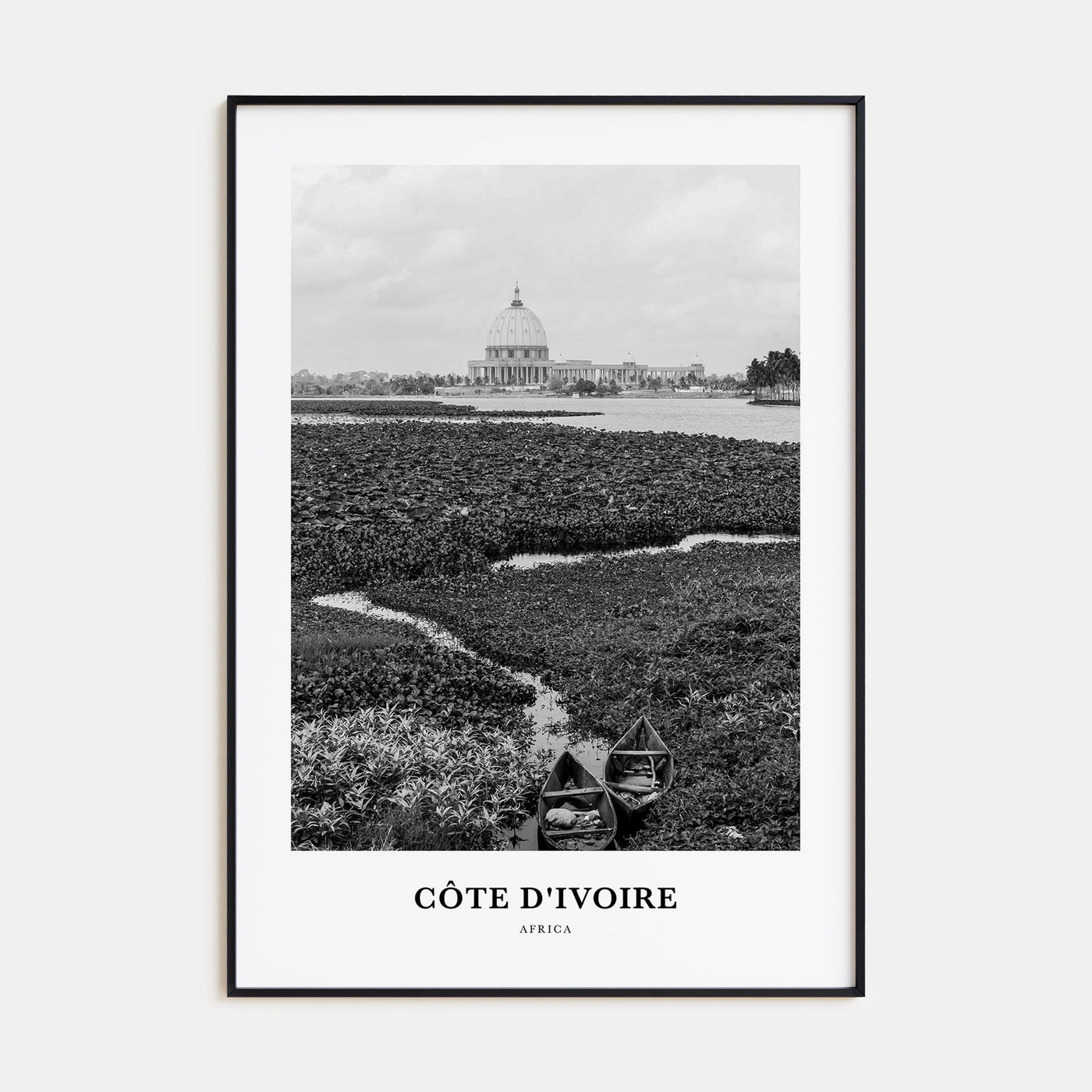 Côte d'Ivoire Portrait B&W Poster