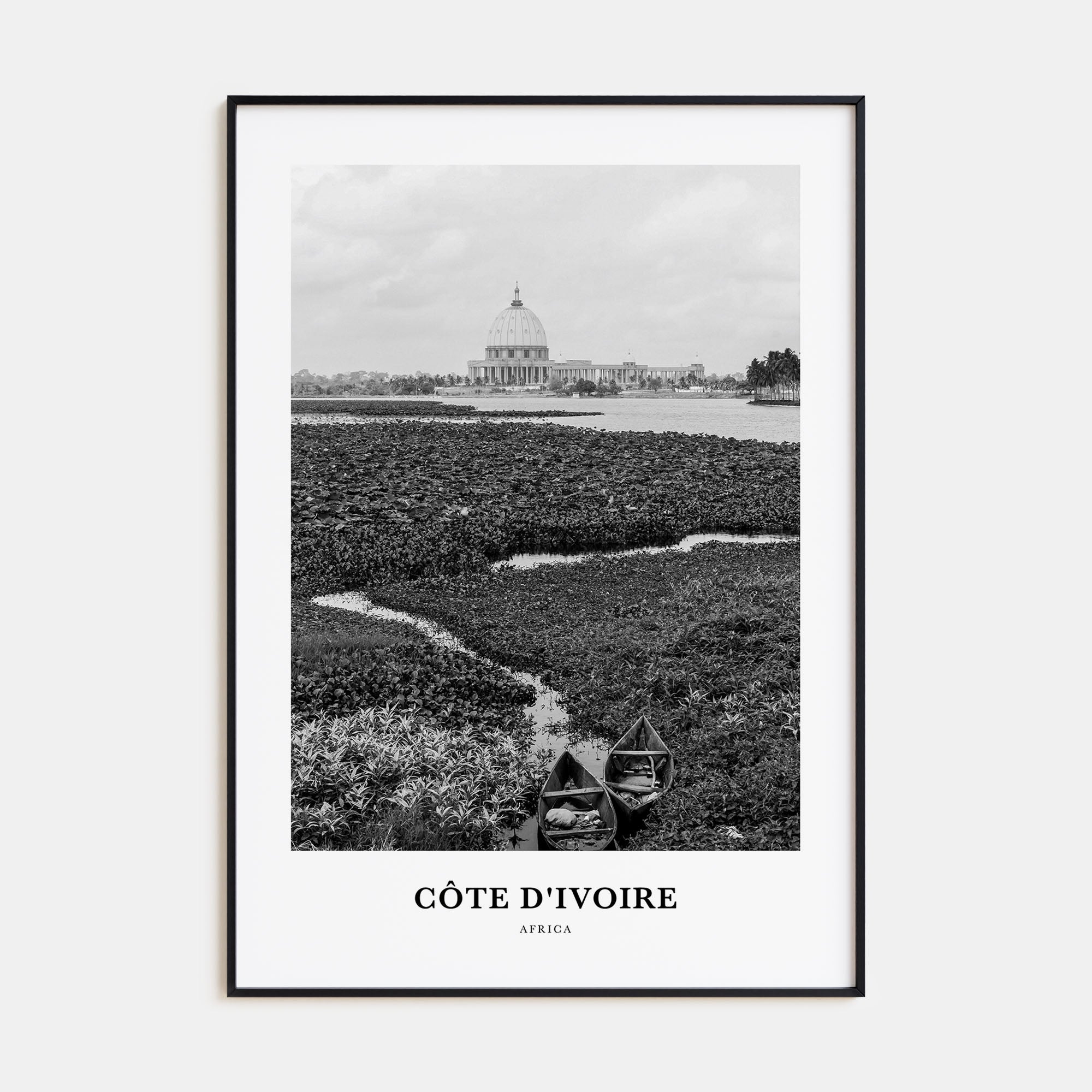 Côte d'Ivoire Portrait B&W Poster