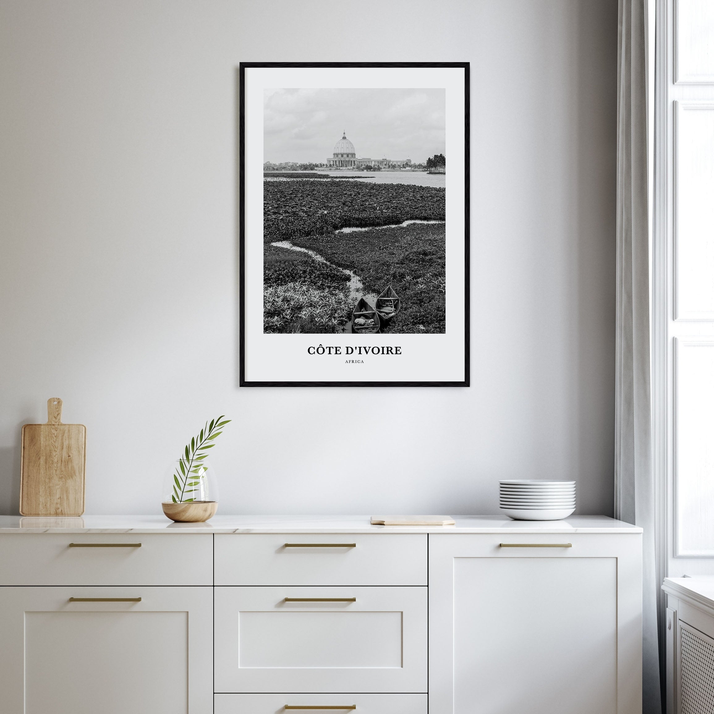 Côte d'Ivoire Portrait B&W Poster