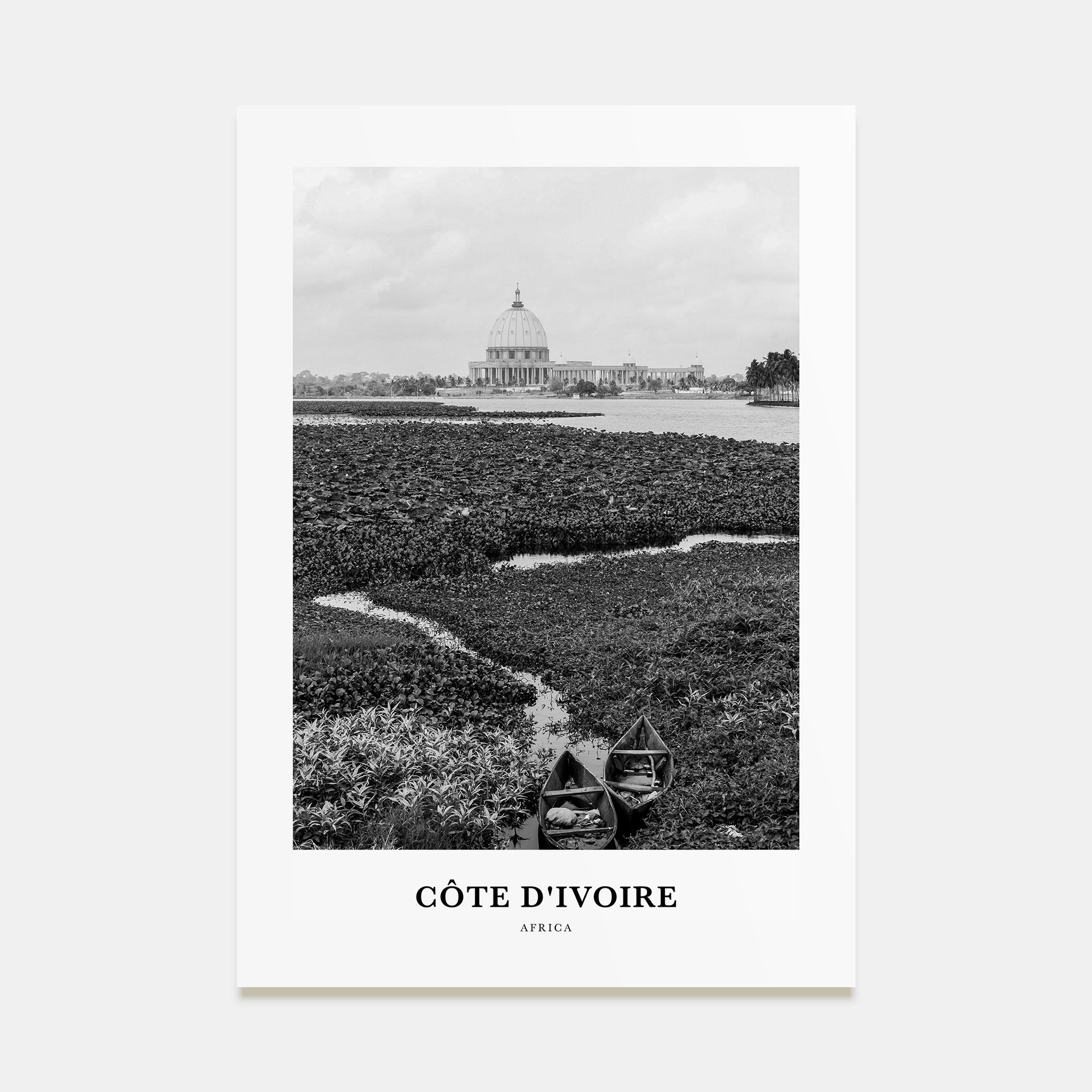 Côte d'Ivoire Portrait B&W Poster
