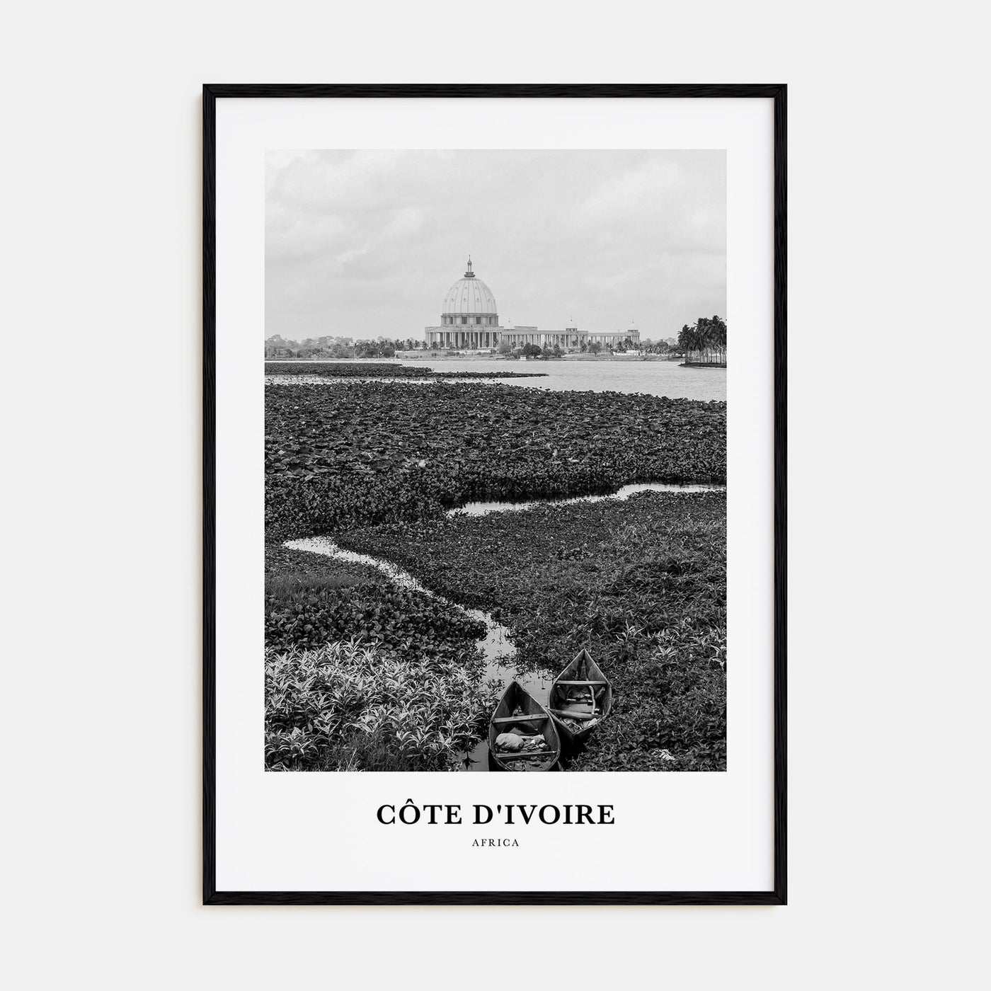 Côte d'Ivoire Portrait B&W Poster