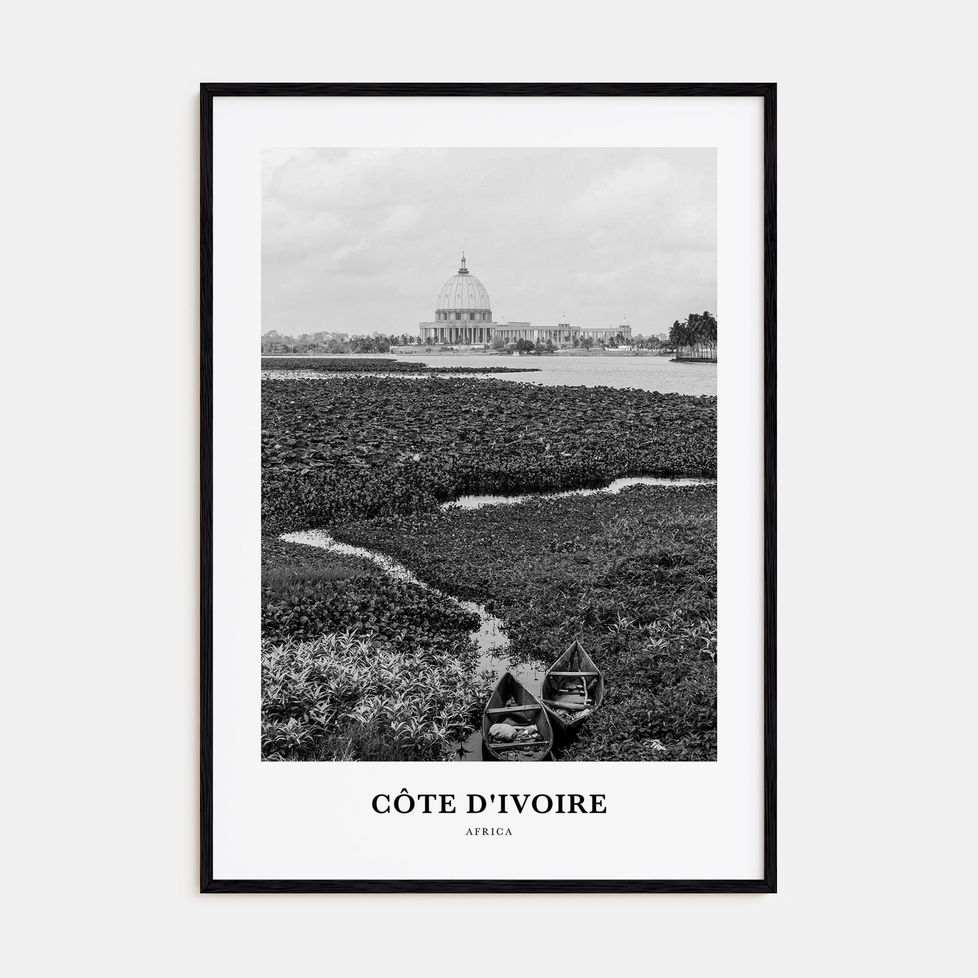 Côte d'Ivoire Portrait B&W Poster