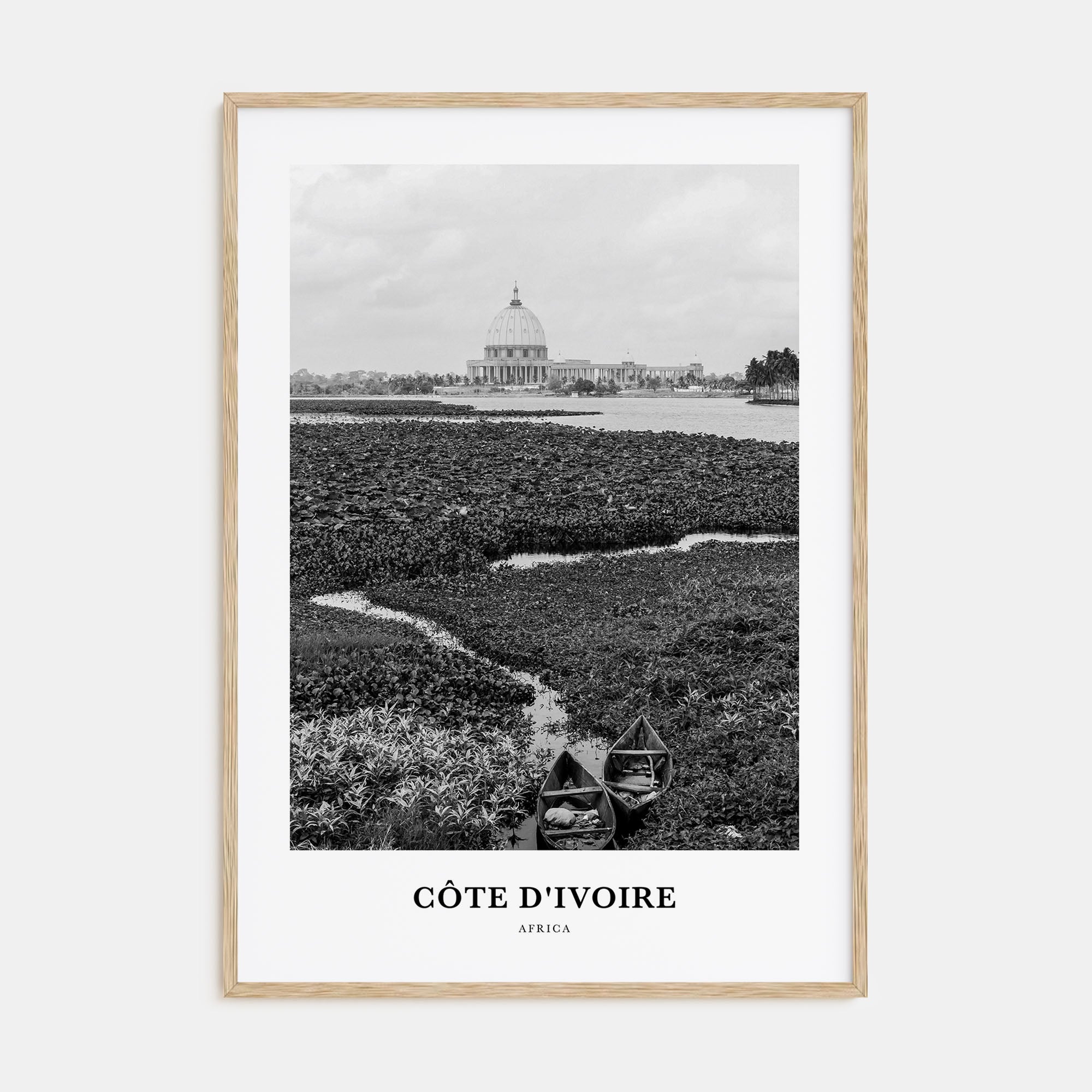 Côte d'Ivoire Portrait B&W Poster