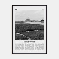 Côte d'Ivoire Travel B&W Poster