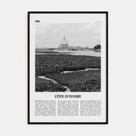 Côte d'Ivoire Travel B&W Poster