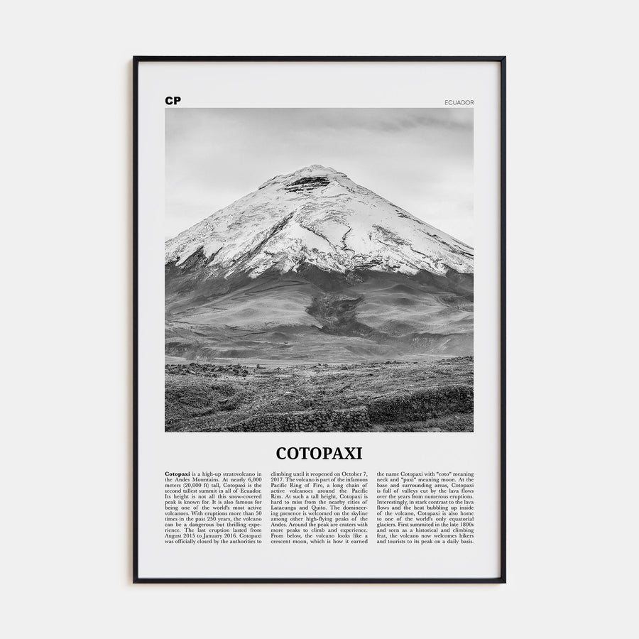 Cotopaxi Travel B&W Poster
