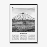 Cotopaxi Print Black and White, Cotopaxi Wall Art, Cotopaxi Poster, Cotopaxi Photo, Cotopaxi Wall Décor, Cotopaxi Map, Ecuador