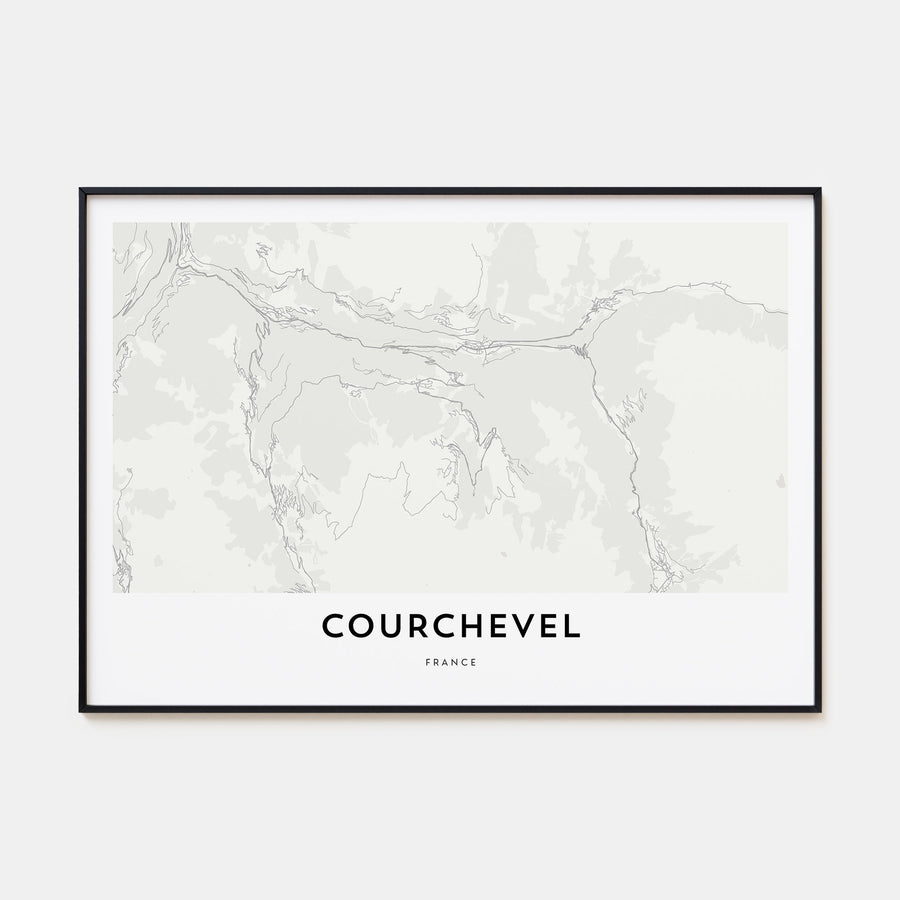 Courchevel Map Landscape Poster