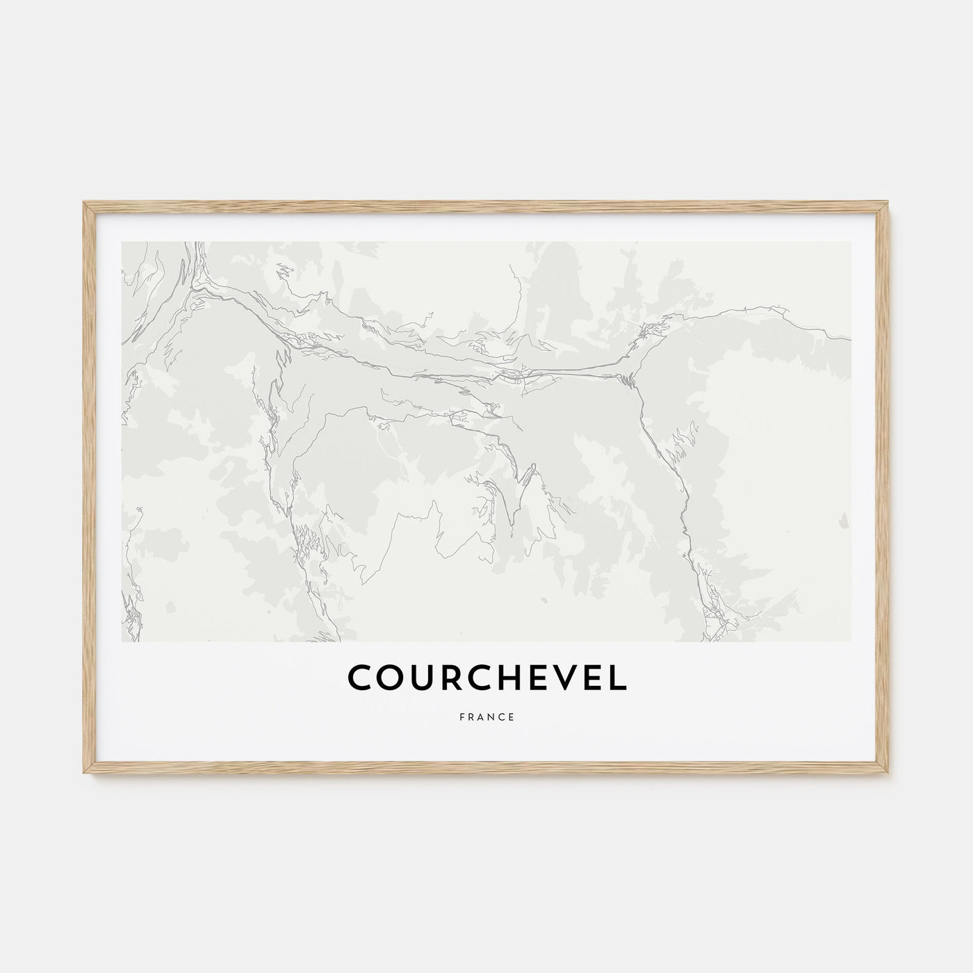 Courchevel Map Landscape Poster