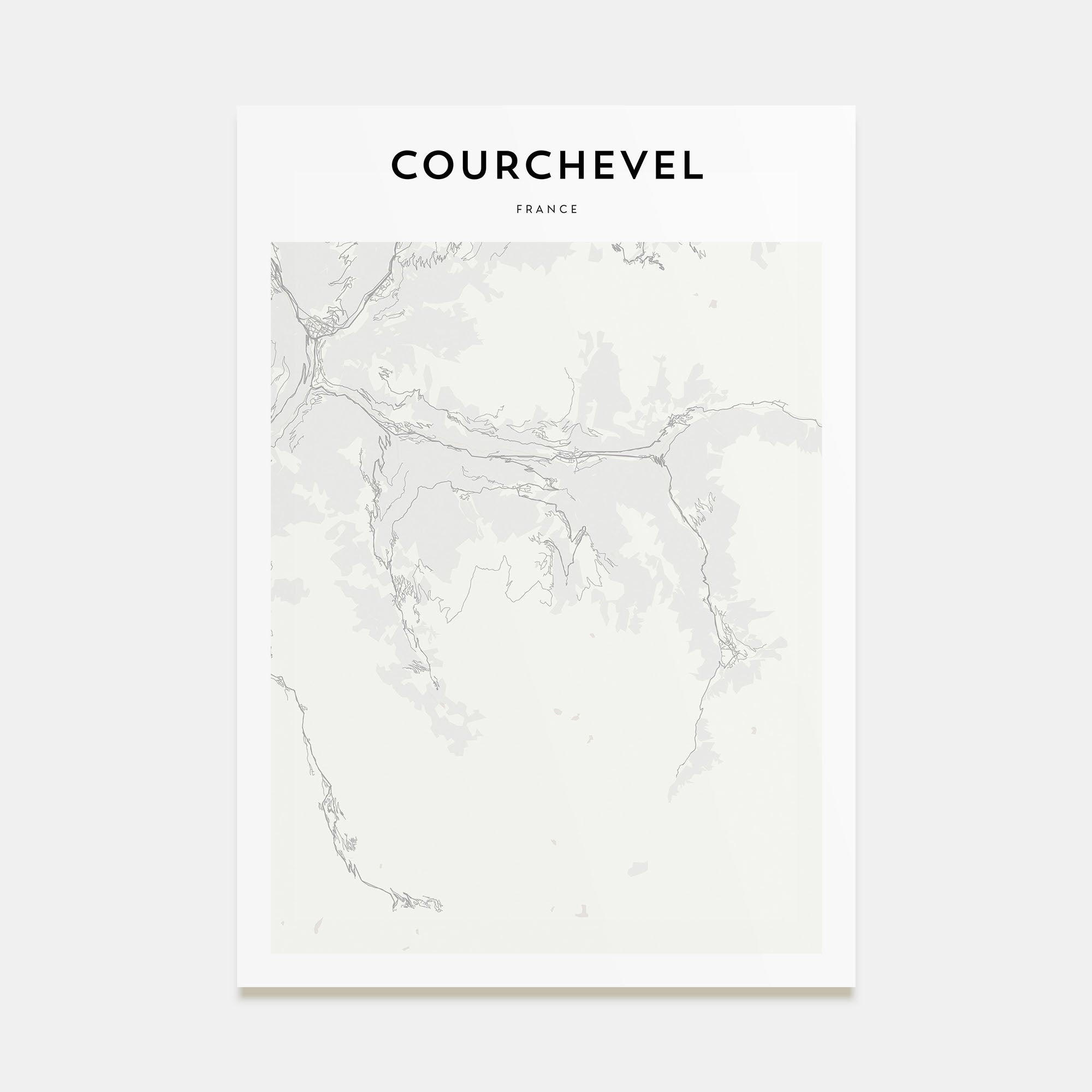 Courchevel Map Portrait Poster