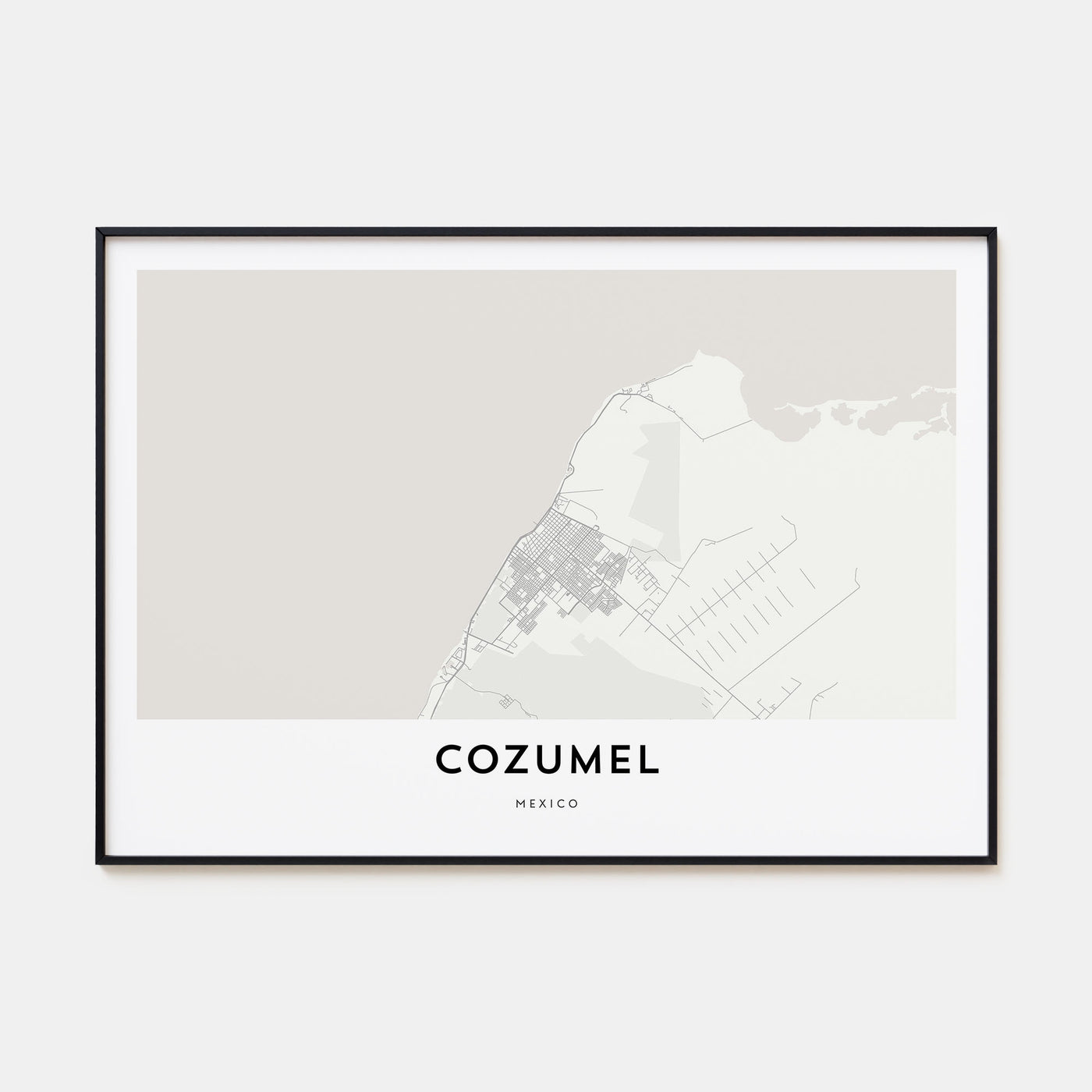Cozumel Map Landscape Poster