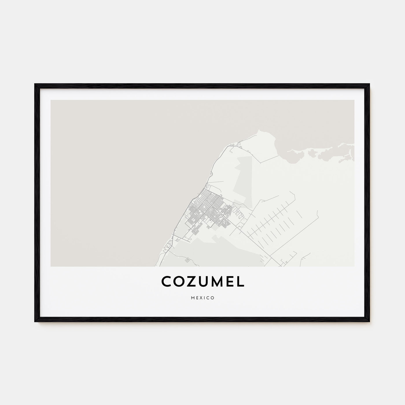 Cozumel Map Landscape Poster