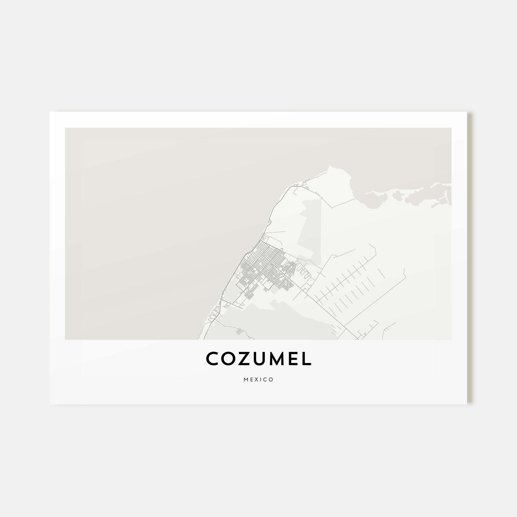 Cozumel Map Landscape Poster
