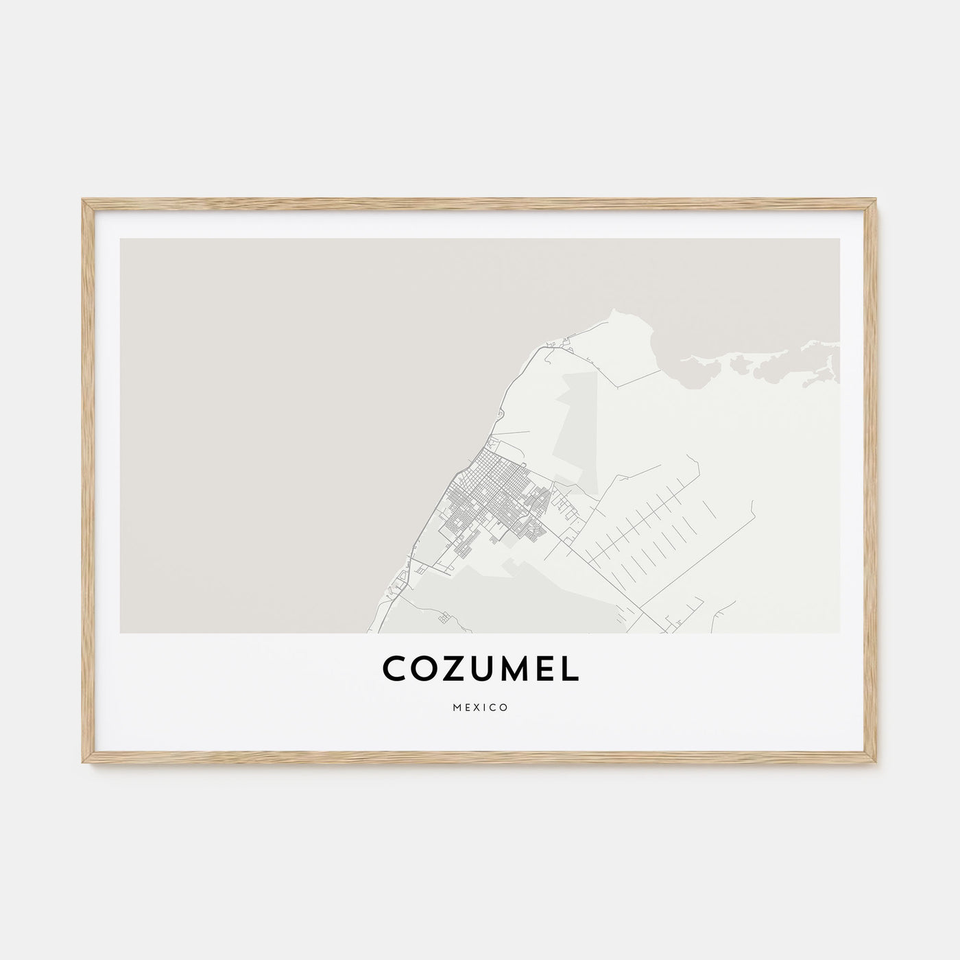 Cozumel Map Landscape Poster