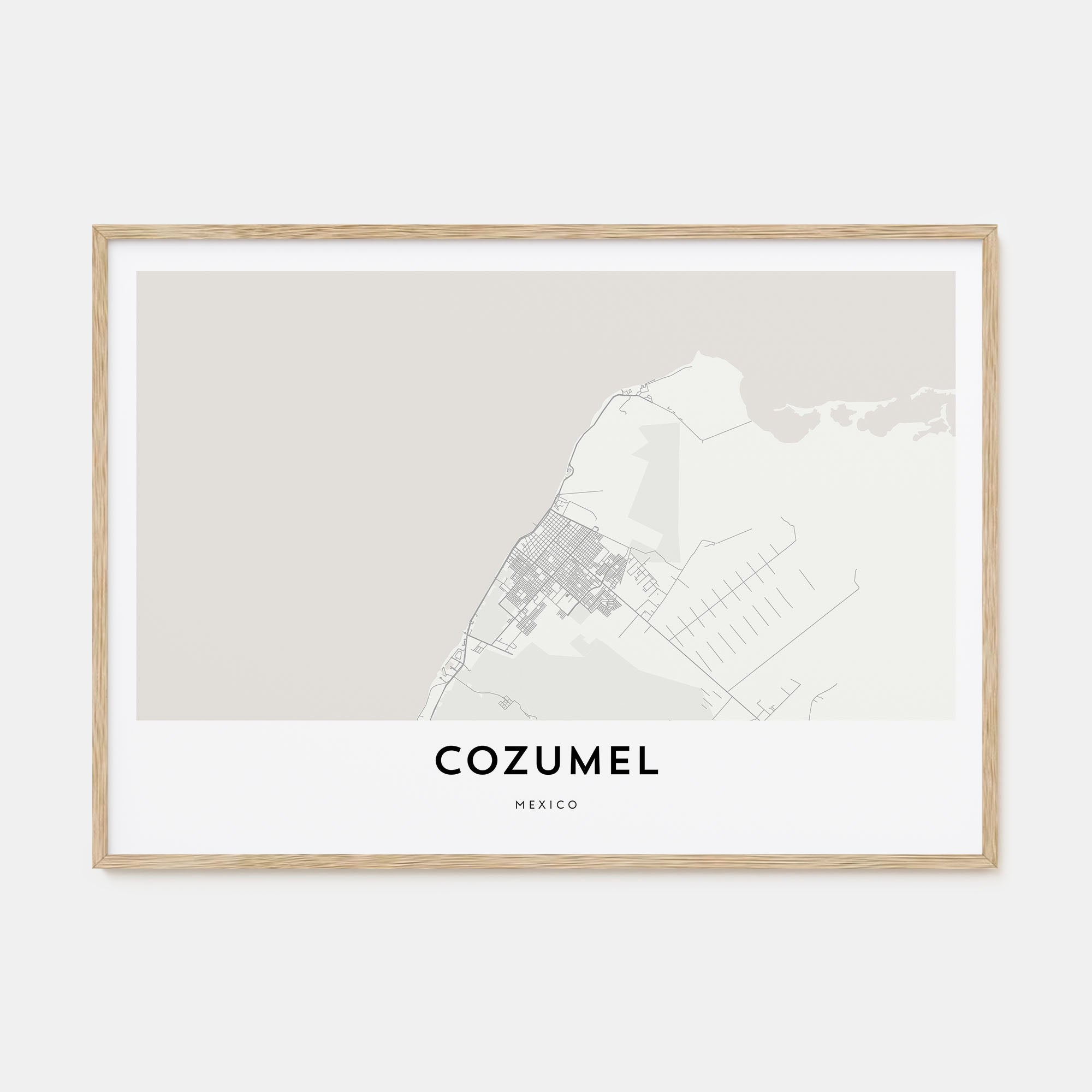 Cozumel Map Landscape Poster