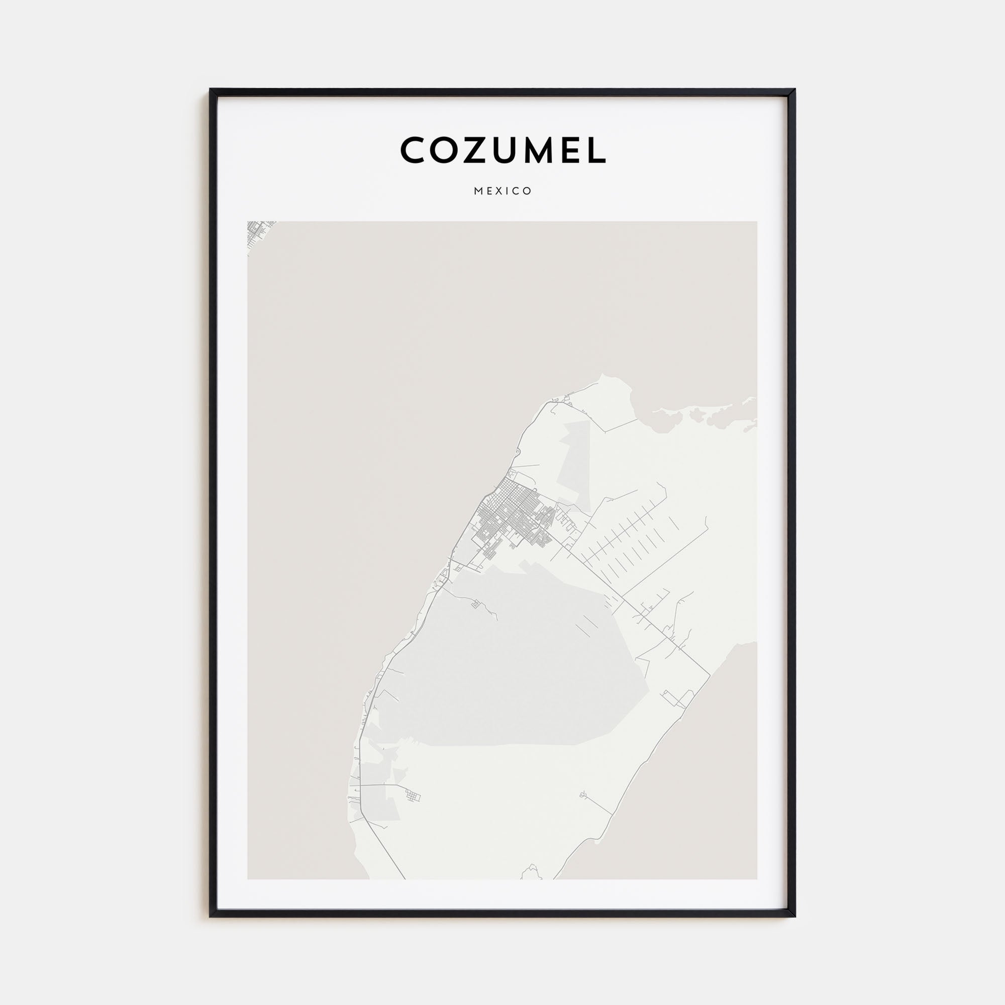 Cozumel Map Portrait Poster