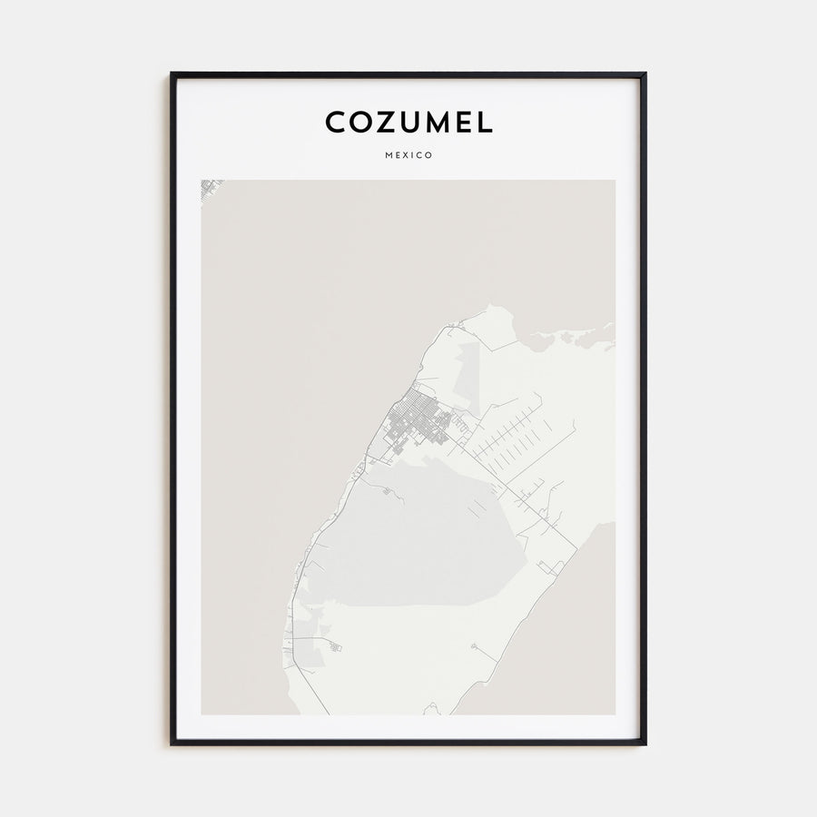 Cozumel Map Portrait Poster