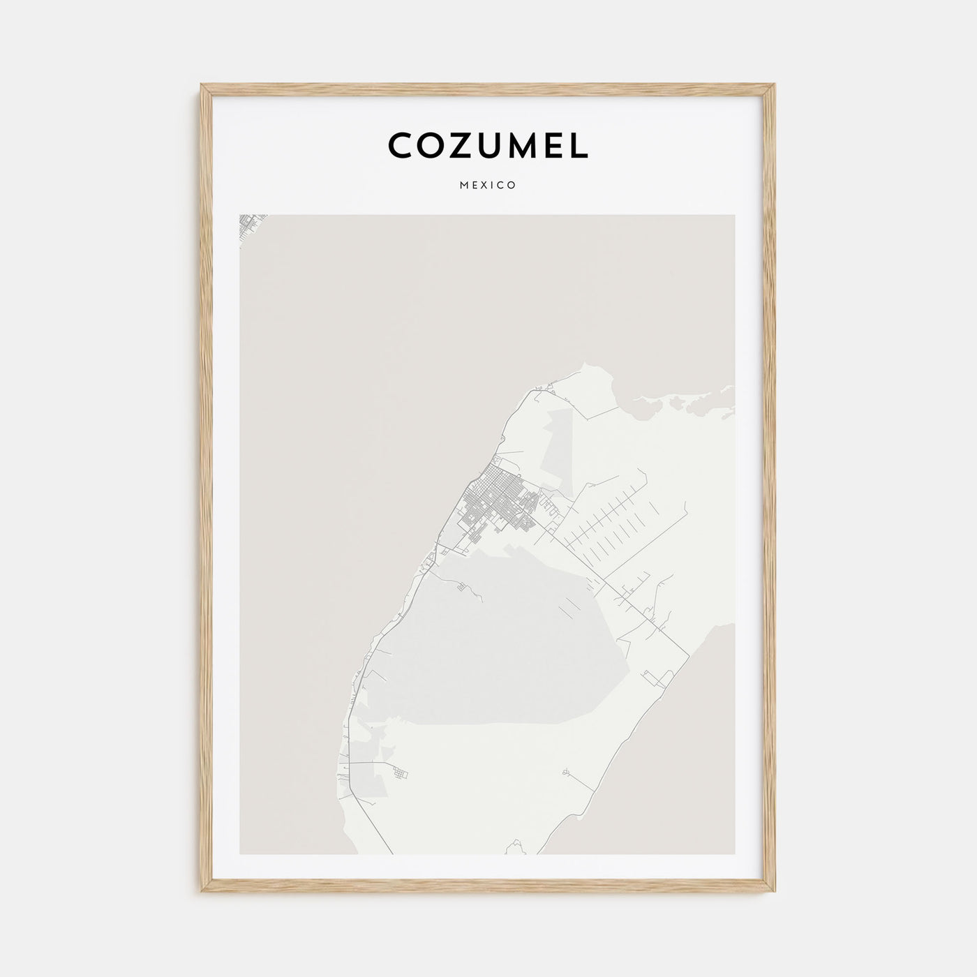 Cozumel Map Portrait Poster