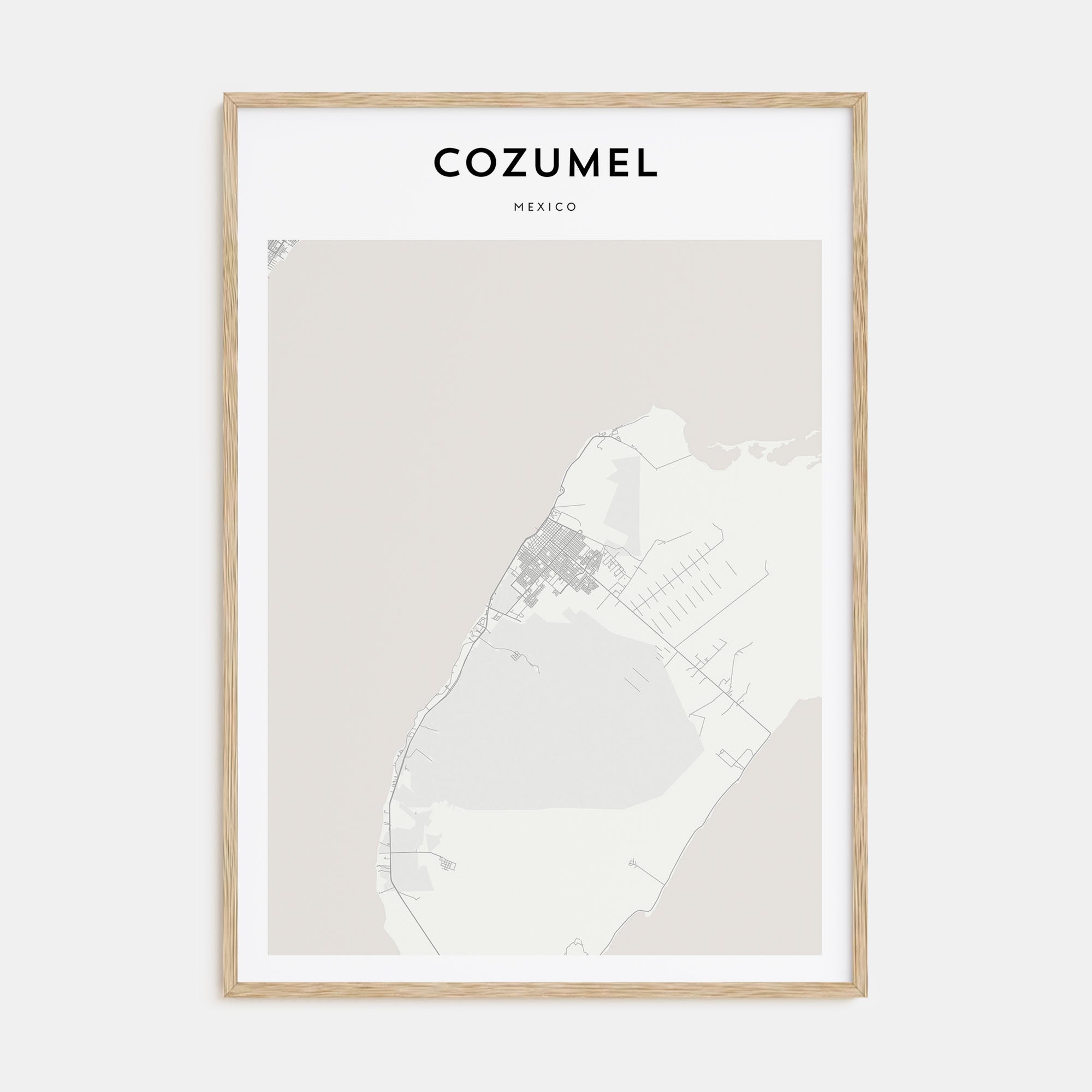 Cozumel Map Portrait Poster