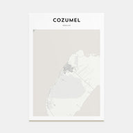 Cozumel Map Portrait Poster