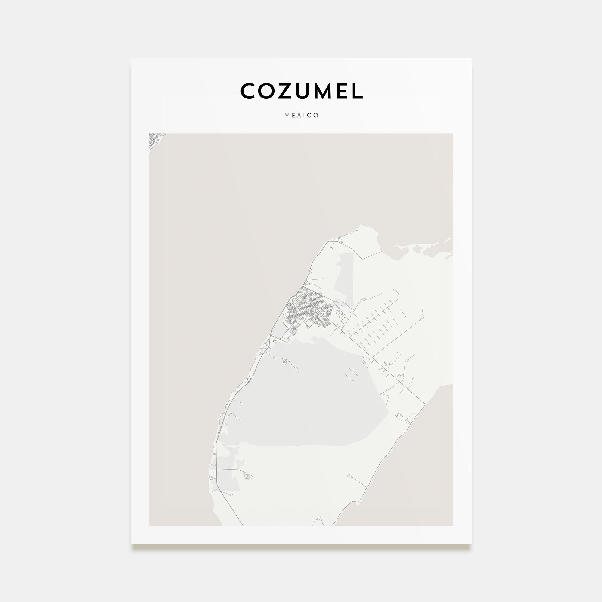 Cozumel Map Portrait Poster