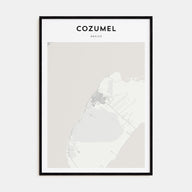 Cozumel Map Portrait Poster