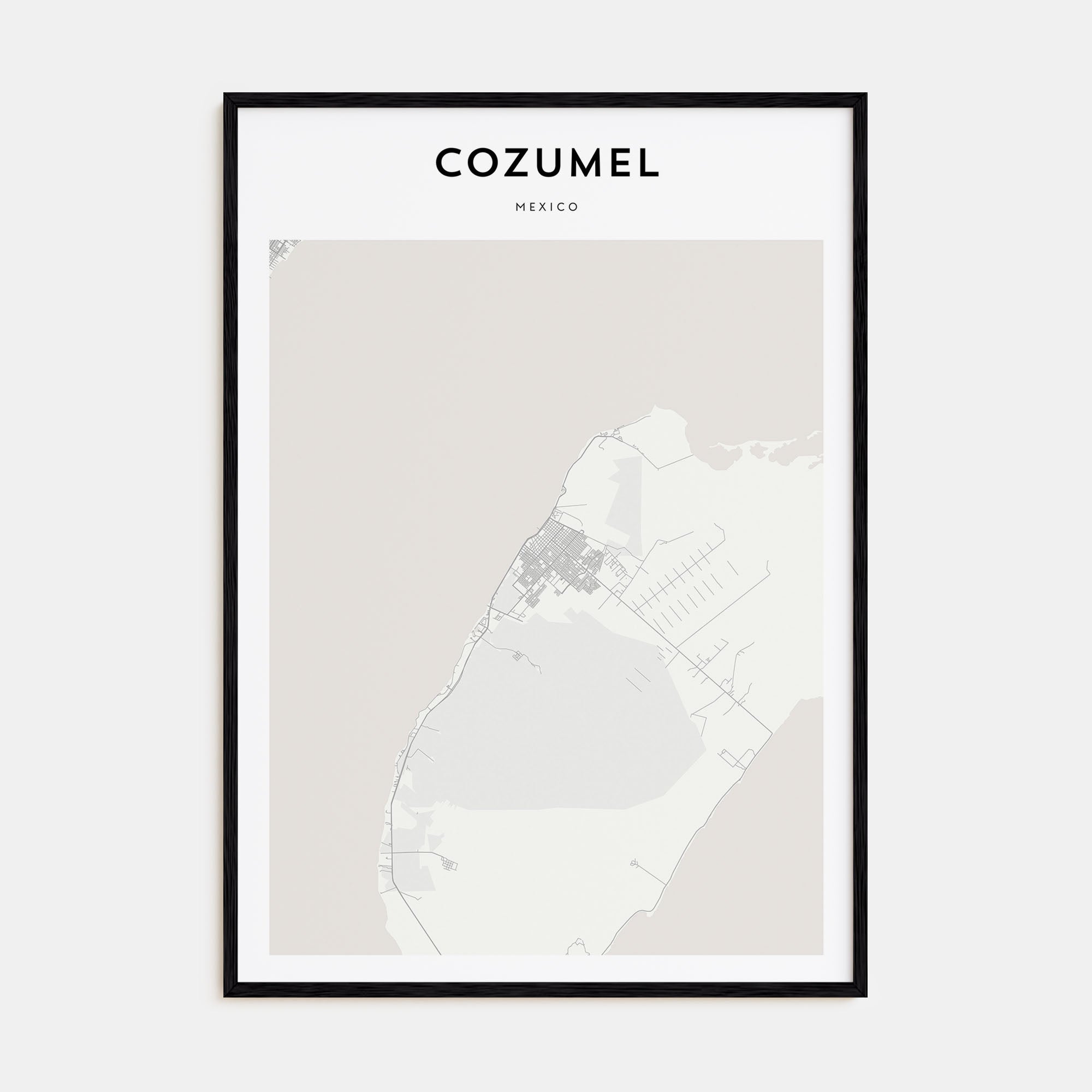Cozumel Map Portrait Poster