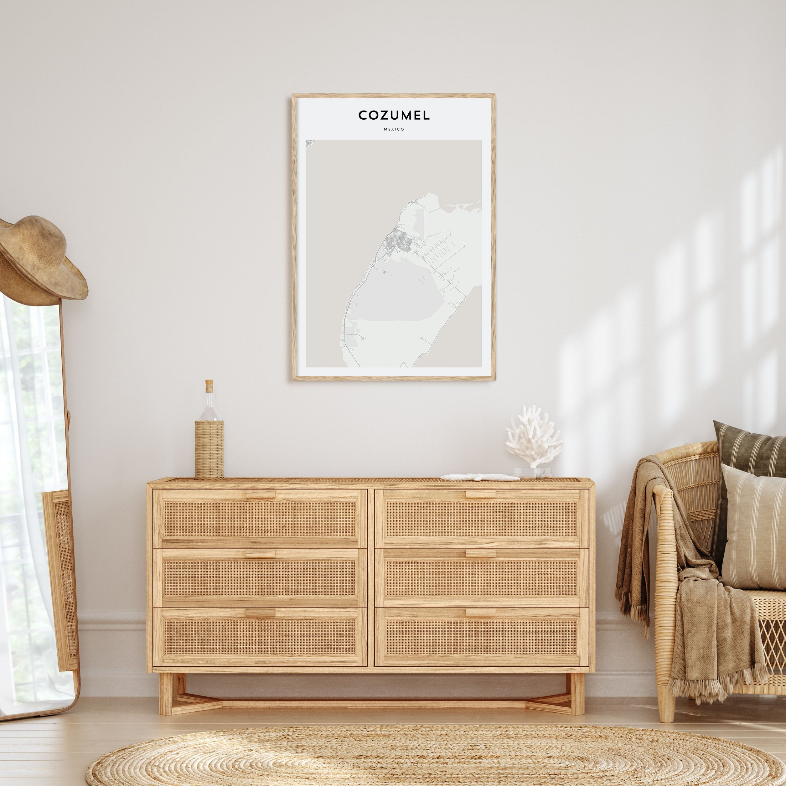 Cozumel Map Portrait Poster