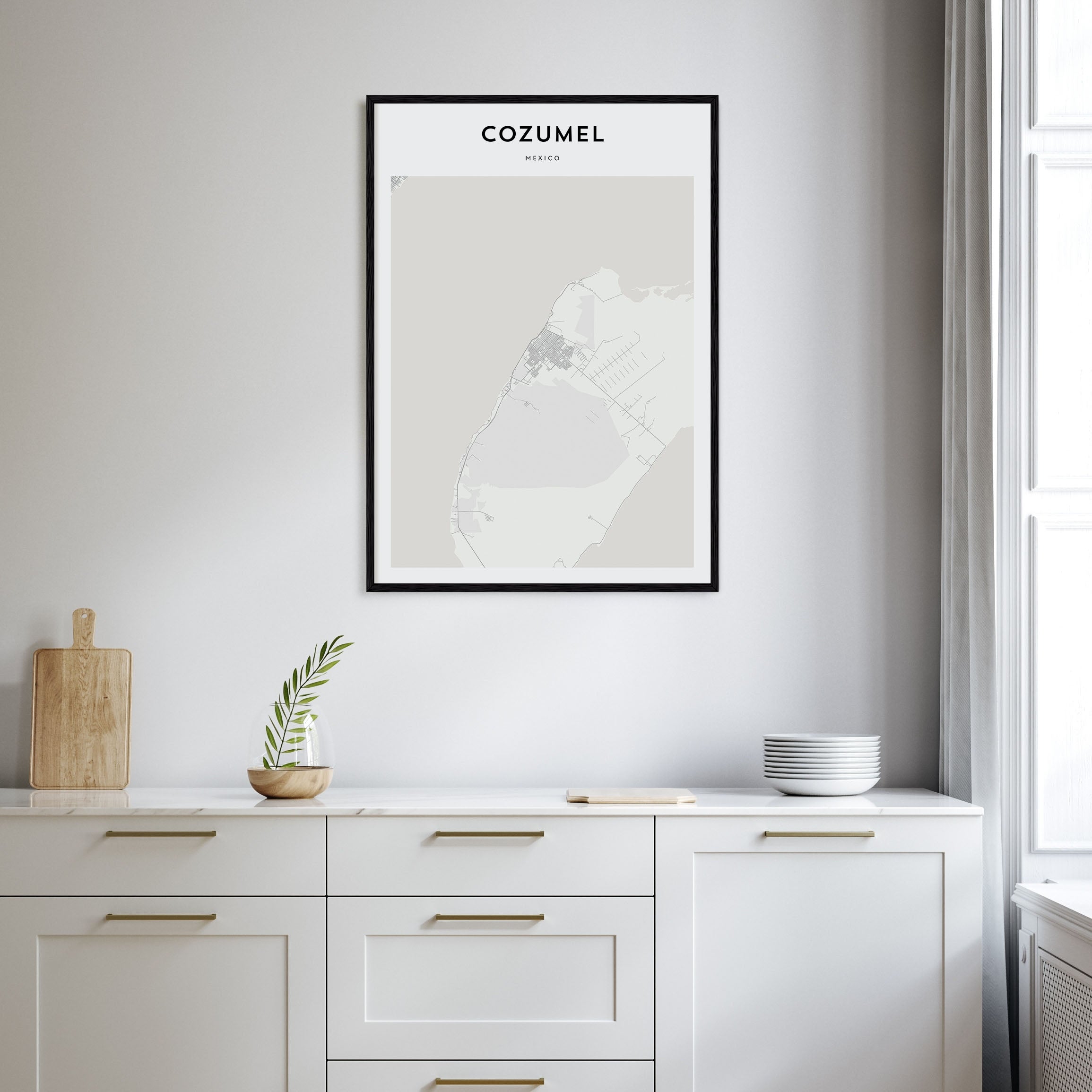 Cozumel Map Portrait Poster