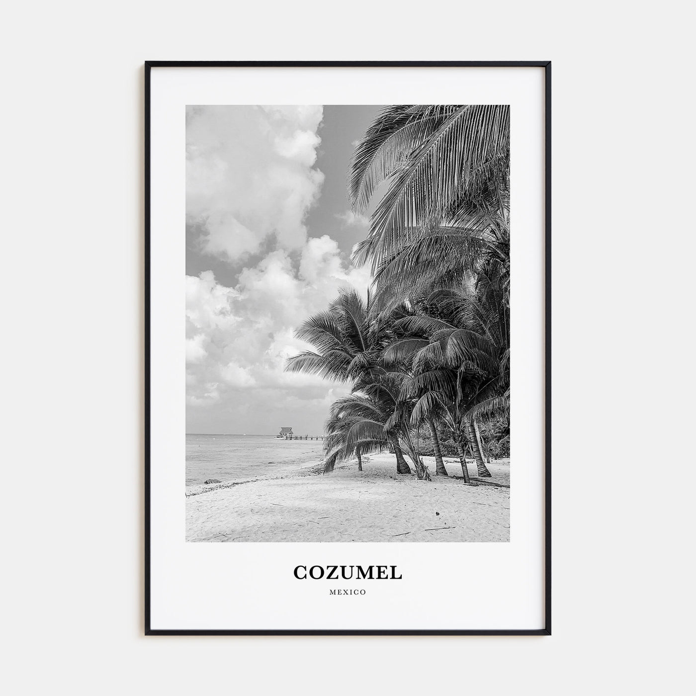 Cozumel Portrait B&W Poster