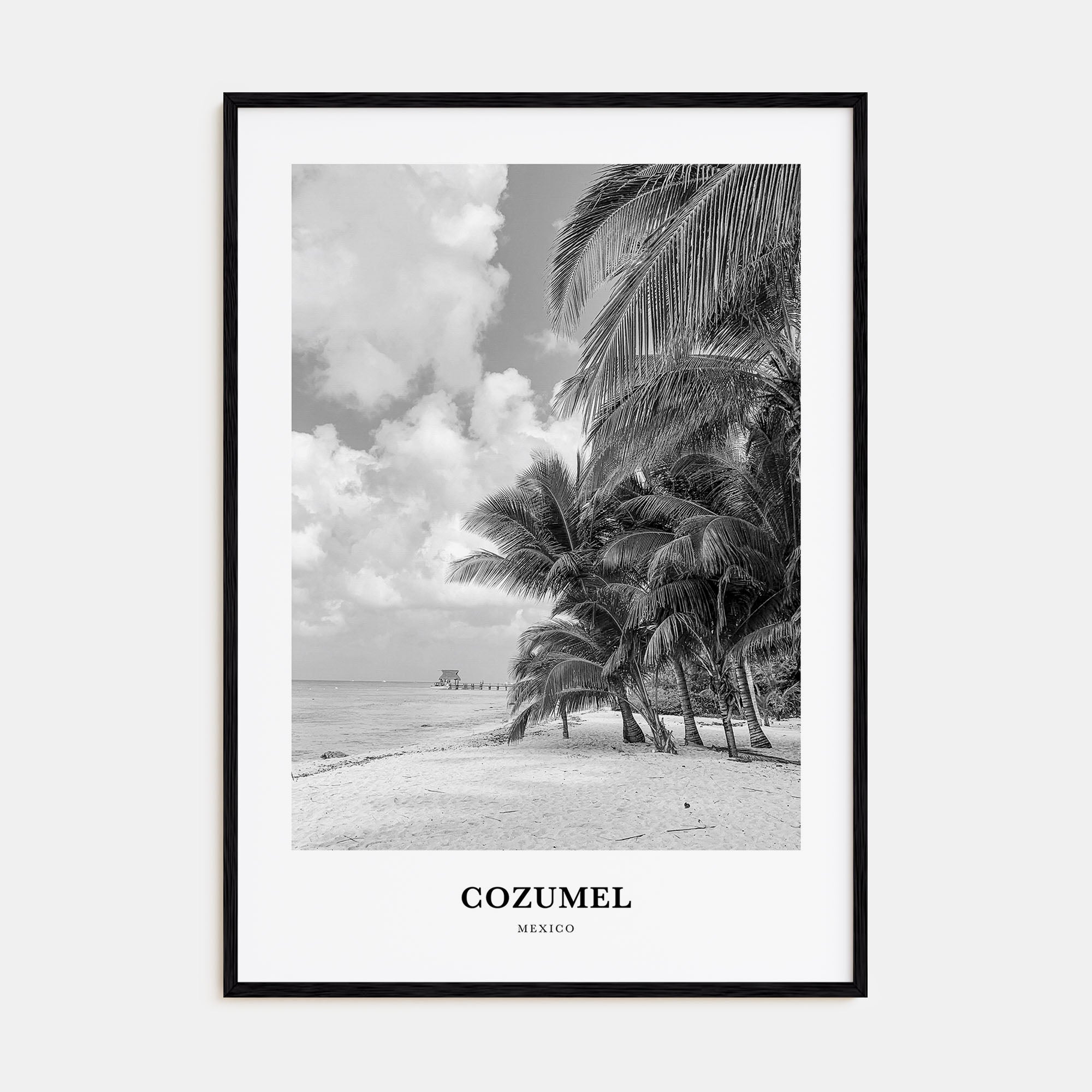 Cozumel Portrait B&W Poster