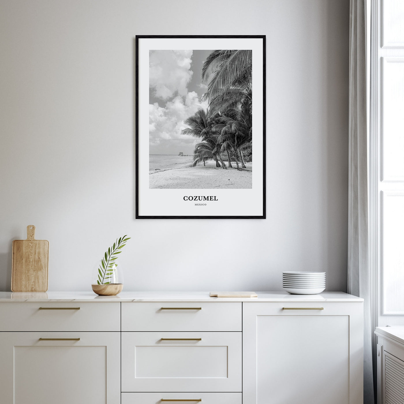 Cozumel Portrait B&W Poster