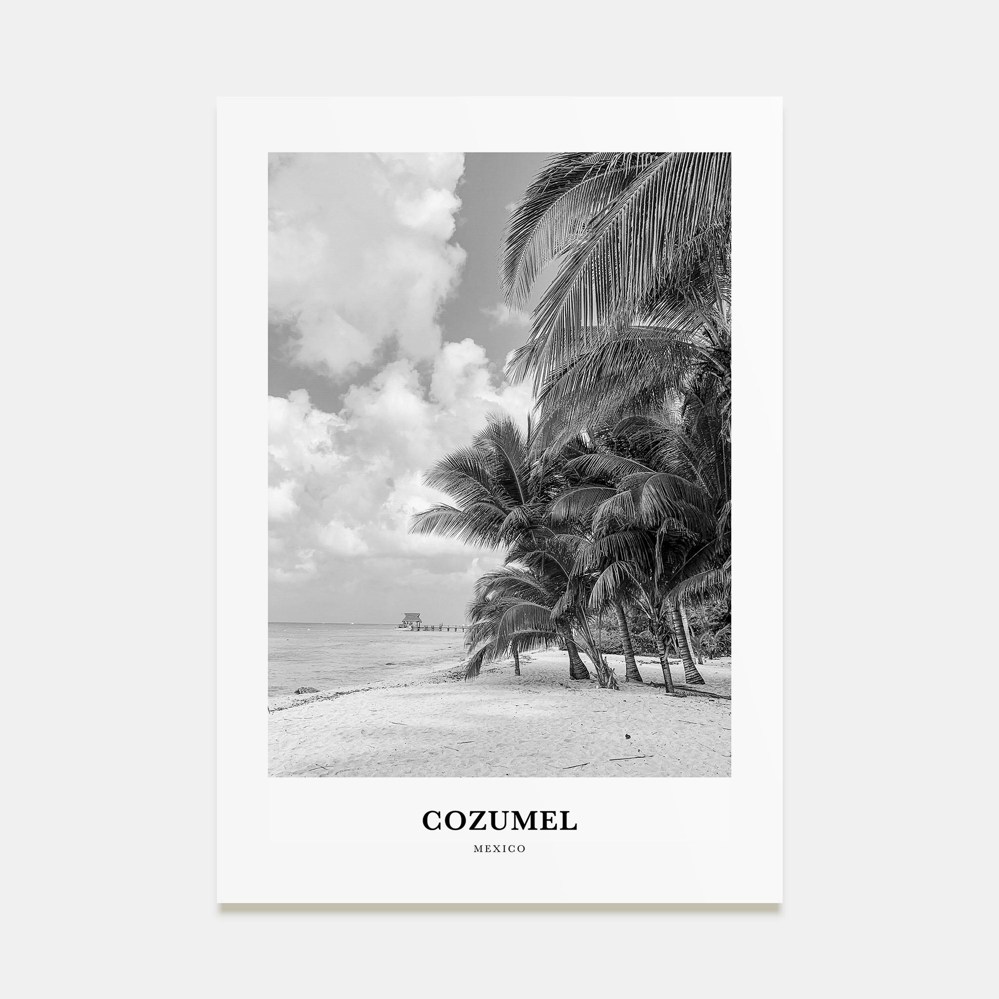 Cozumel Portrait B&W Poster