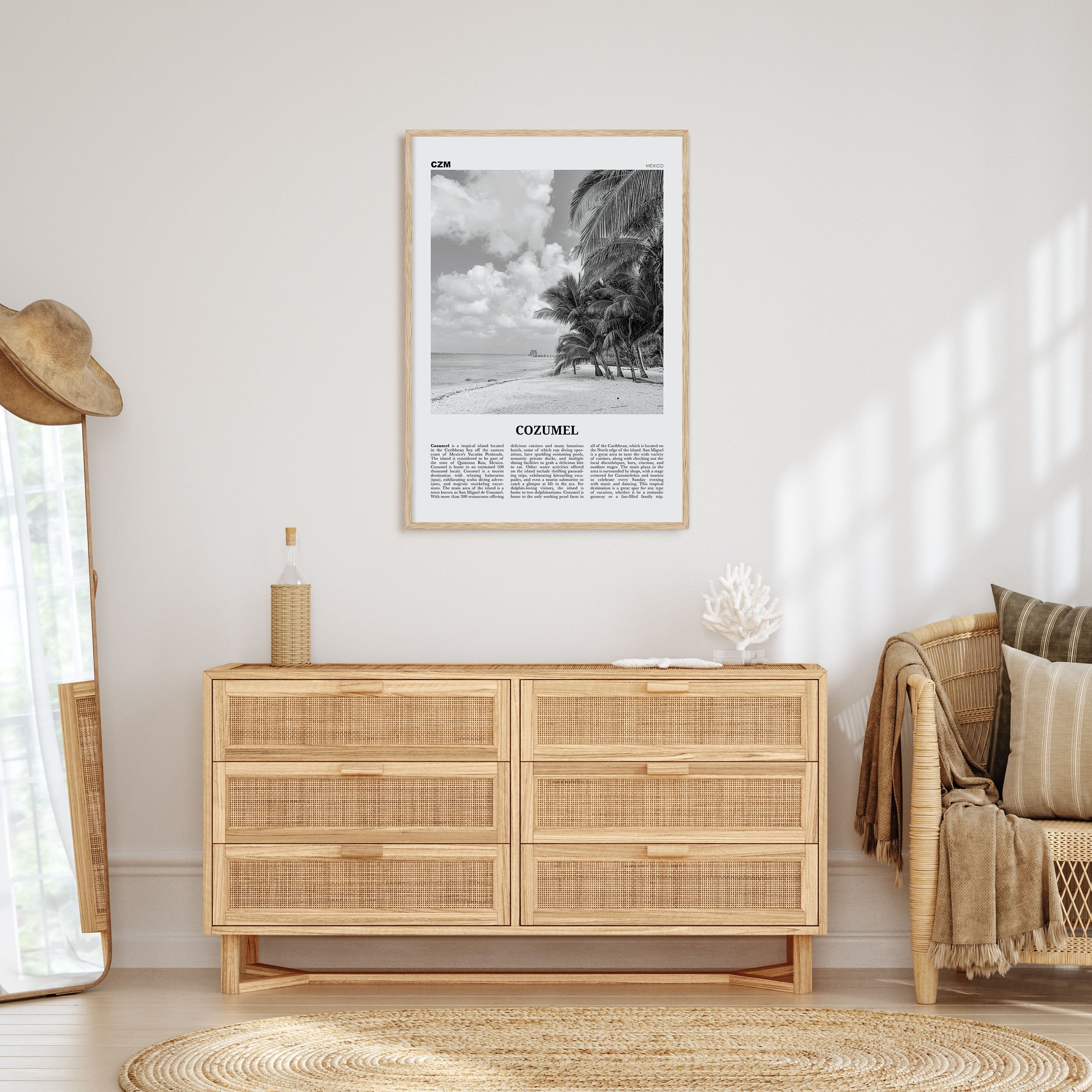 Cozumel Travel B&W Poster