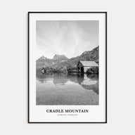 Cradle Mountain Portrait B&W Poster