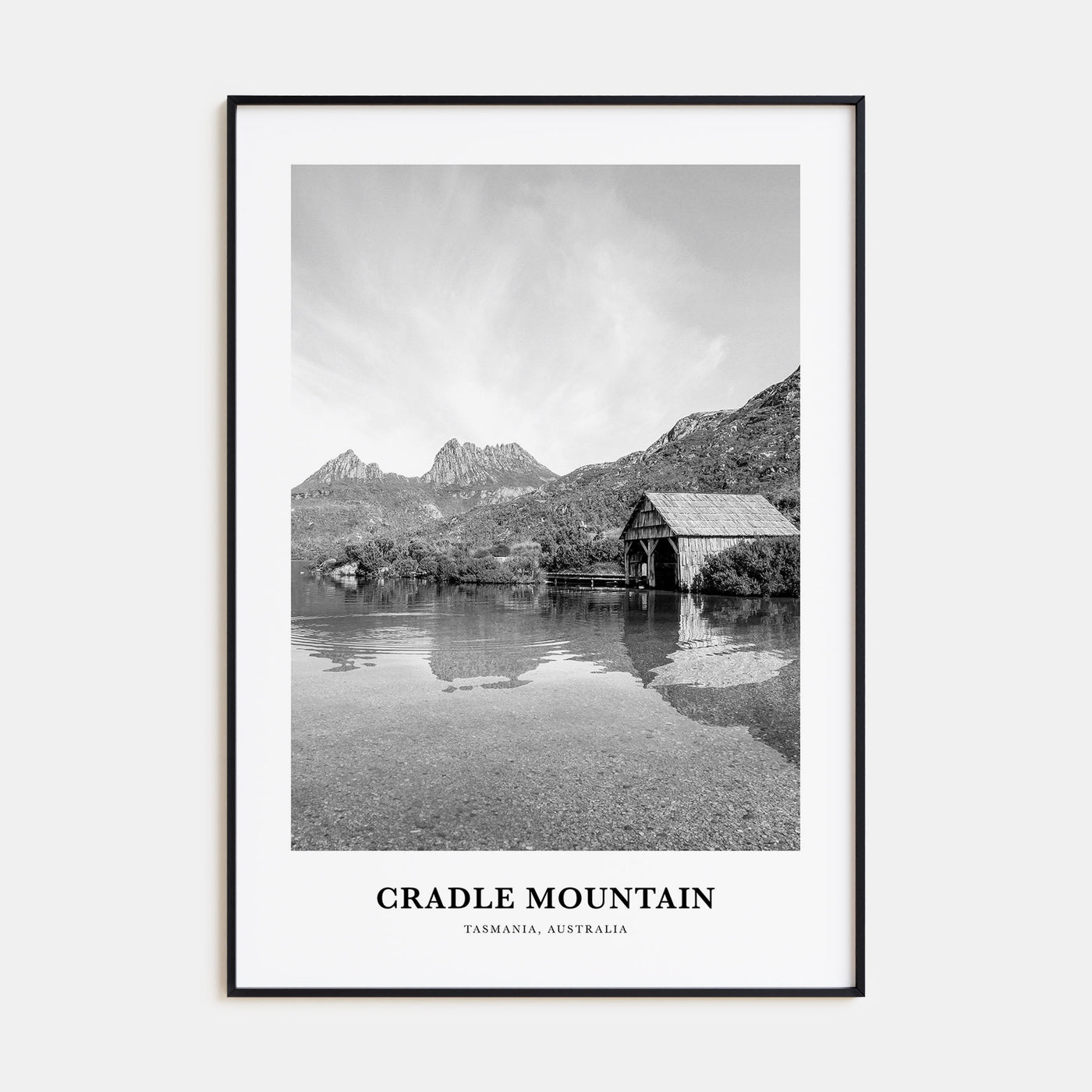 Cradle Mountain Portrait B&W Poster