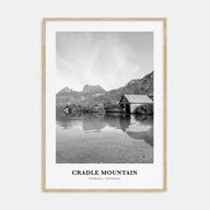 Cradle Mountain Portrait B&W Poster