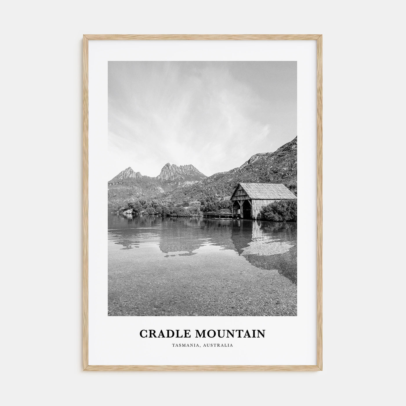 Cradle Mountain Portrait B&W Poster