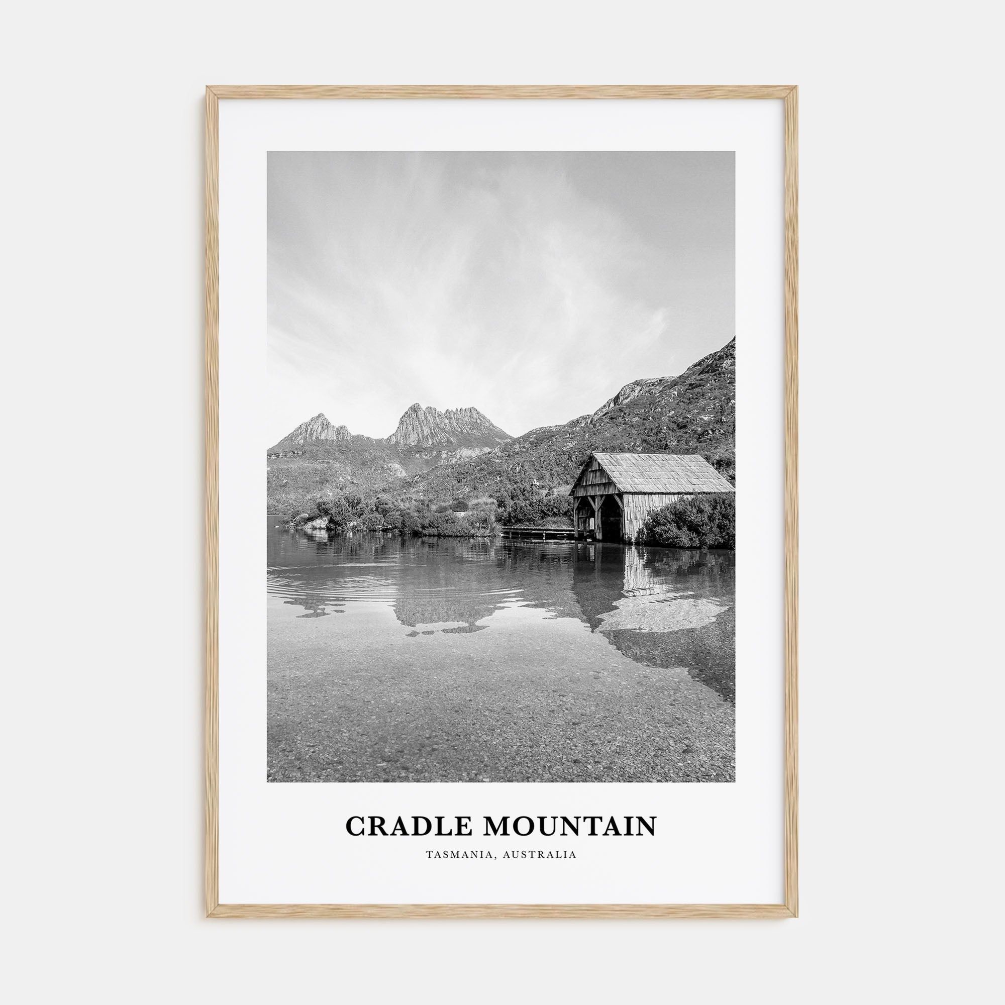 Cradle Mountain Portrait B&W Poster