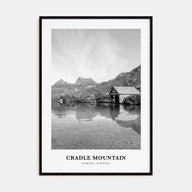 Cradle Mountain Portrait B&W Poster