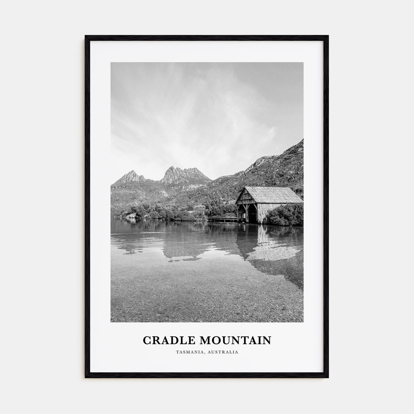 Cradle Mountain Portrait B&W Poster