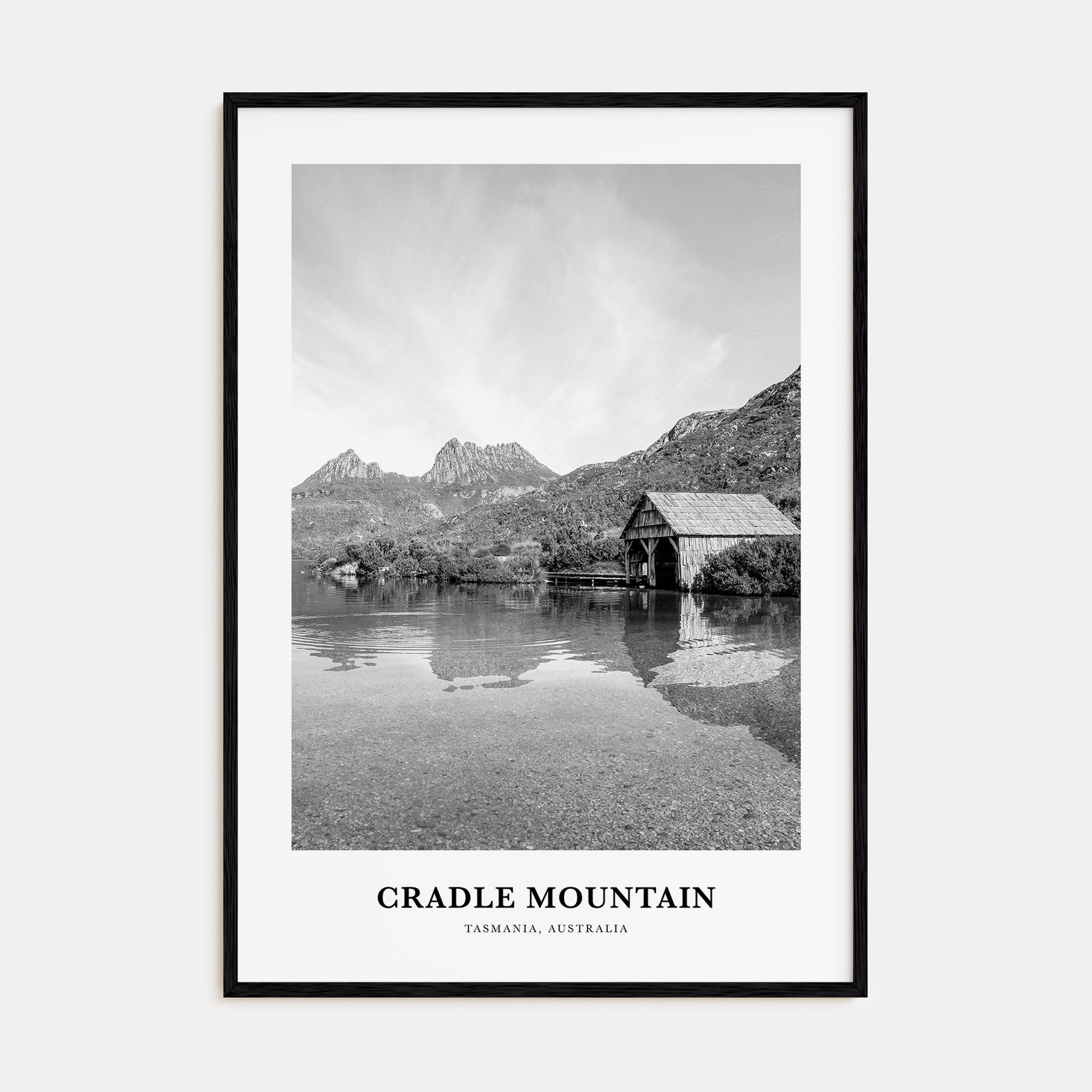Cradle Mountain Portrait B&W Poster