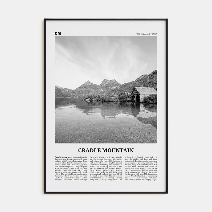 Cradle Mountain Travel B&W Poster