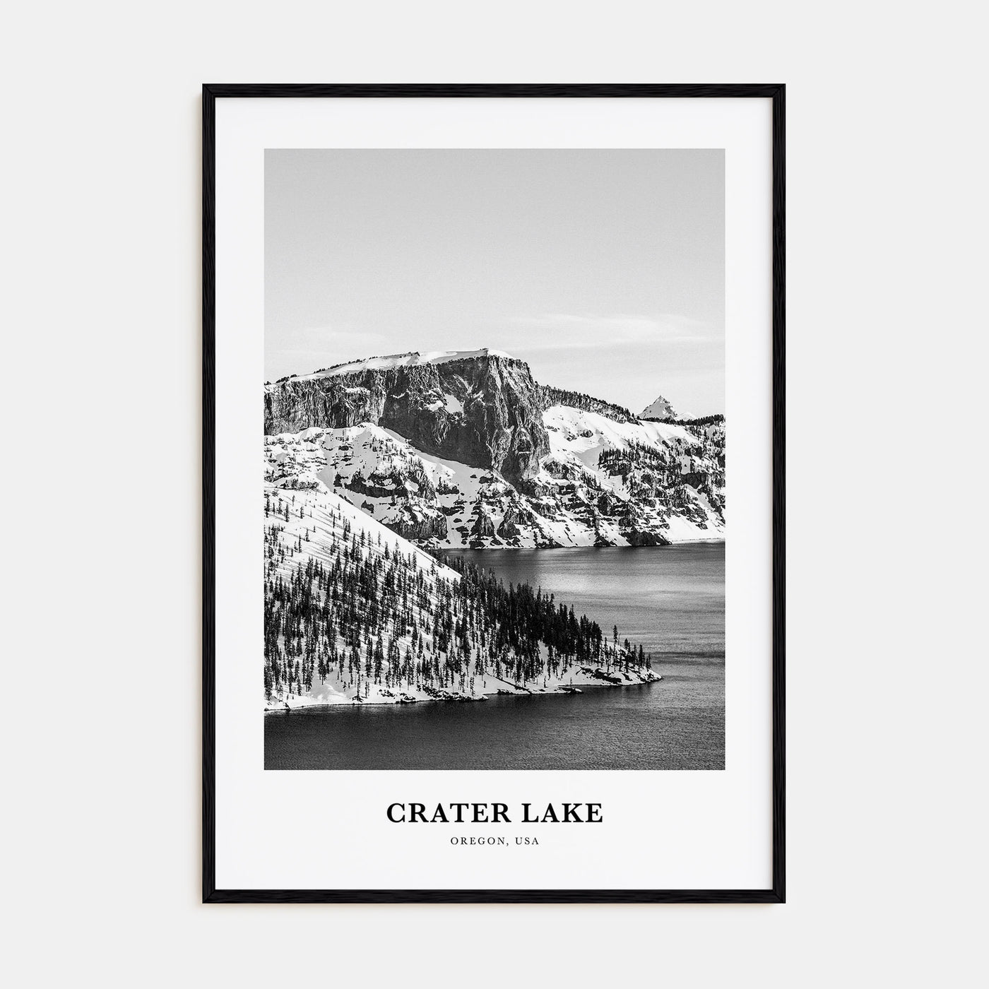 Crater Lake Portrait B&W Poster