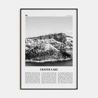 Crater Lake Travel B&W Poster