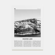 Crater Lake Travel B&W Poster