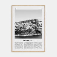 Crater Lake Travel B&W Poster