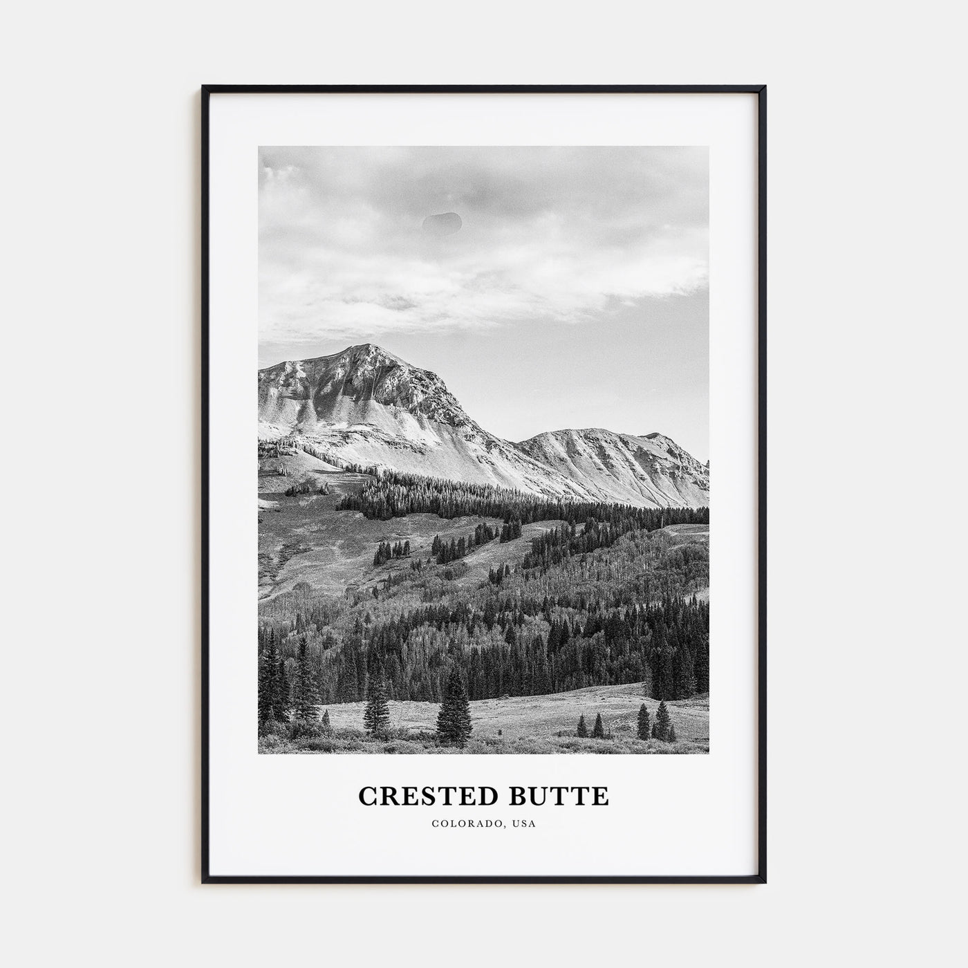 Crested Butte Portrait B&W Poster