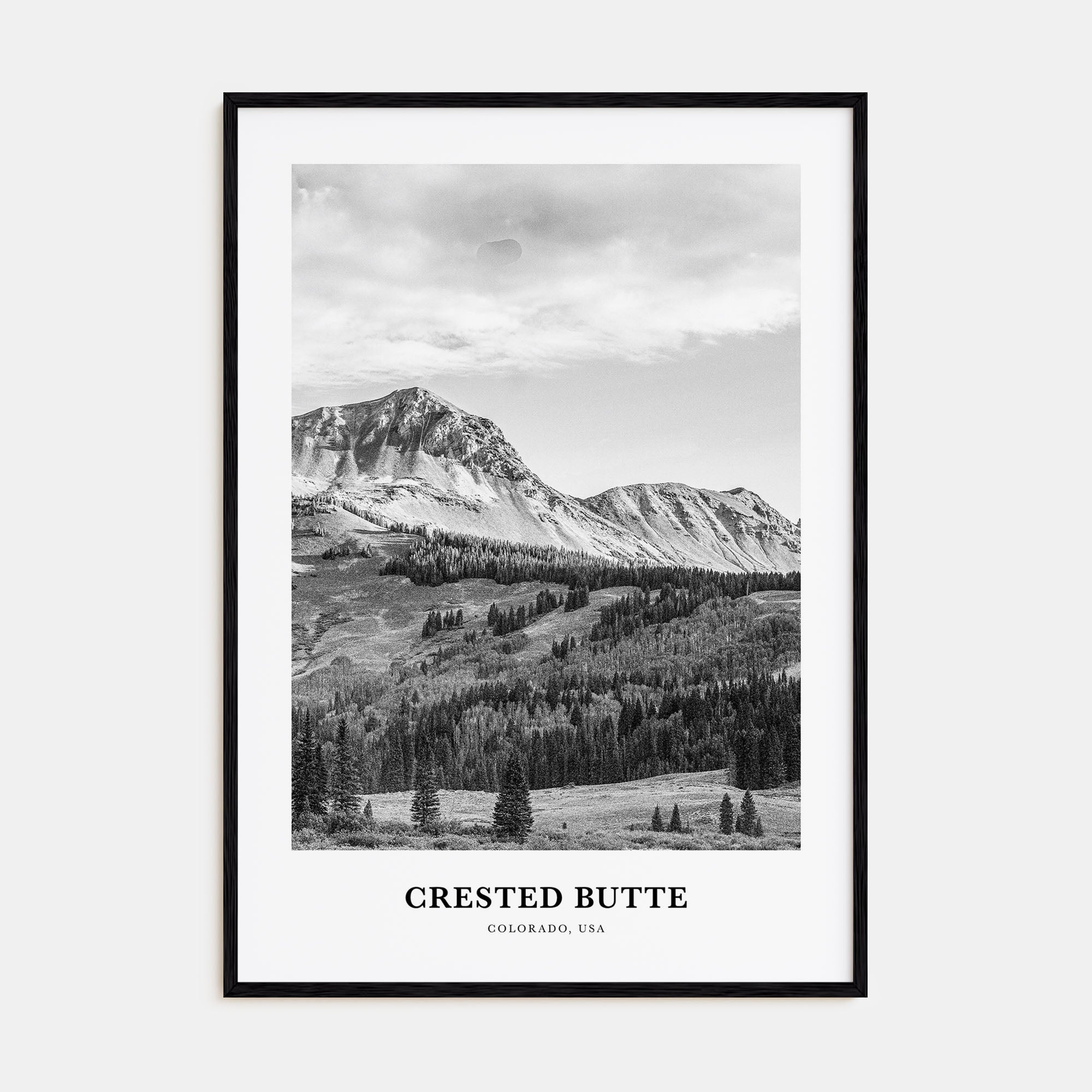 Crested Butte Portrait B&W Poster