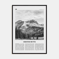 Crested Butte Travel B&W Poster
